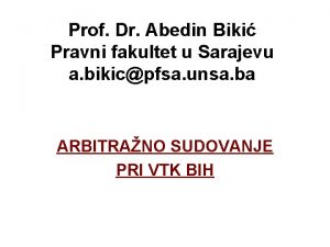 Prof Dr Abedin Biki Pravni fakultet u Sarajevu