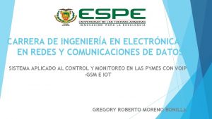 CARRERA DE INGENIERA EN ELECTRNICA EN EN REDES