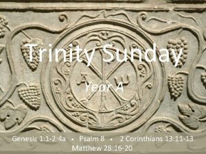 Trinity Sunday Year A Genesis 1 1 2