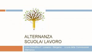 ALTERNANZA SCUOLA LAVORO Liceo Scientifico F Lussana Bergamo