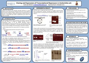 Cloning and Expression of Transcriptional Repressors in Escherichia