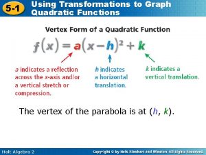 5 1 Using Transformations to Graph Quadratic Functions