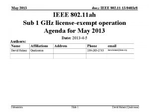 May 2013 doc IEEE 802 11 130403 r