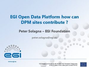 EGI Open Data Platform how can DPM sites