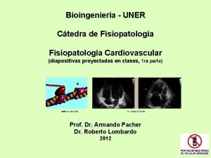 Bioingeniera UNER Ctedra de Fisiopatologa Cardiovascular diapositivas proyectadas