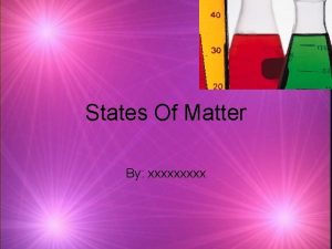 States Of Matter By xxxxx Matter k Matter