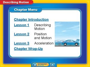 Position and motion