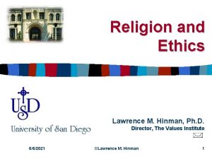 Religion and Ethics University of San Diego 662021