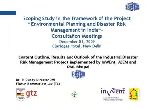 Scoping Study in the Framework of the Project