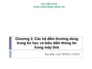 HC VIN KTQS KHOA CNG NGH THNG TIN