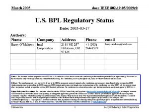 March 2005 doc IEEE 802 19 050009 r