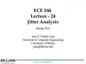 ECE 546 Lecture 24 Jitter Analysis Spring 2016