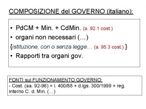 Composizione del governo