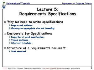 University of Toronto Department of Computer Science Lecture