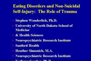 Eating Disorders and NonSuicidal SelfInjury The Role of