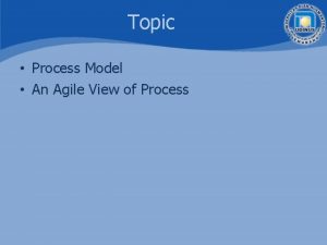 Topic Process Model An Agile View of Process