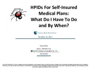 HPIDs For SelfInsured Medical Plans What Do I