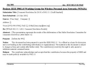 July 2001 doc IEEE 802 15 01356 r