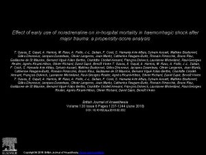 Effect of early use of noradrenaline on inhospital