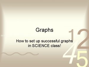 Graphs How to set up successful graphs in