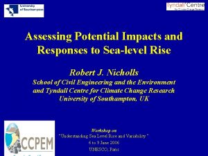 Assessing Potential Impacts and Responses to Sealevel Rise