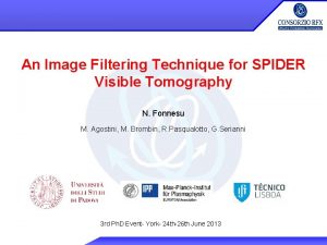 An Image Filtering Technique for SPIDER Visible Tomography