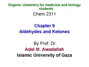 Organic chemistry for medicine and biology students Chem