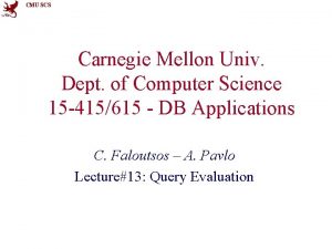 CMU SCS Carnegie Mellon Univ Dept of Computer