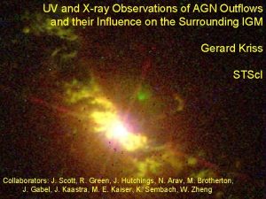 UV and Xray Observations of AGN Outflows The
