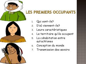 LES PREMIERS OCCUPANTS 1 2 3 4 5