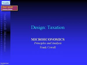 Prerequisites Almost essential Contract Design Frank Cowell Microeconomics