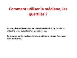 Comment calculer une médiane sur excel