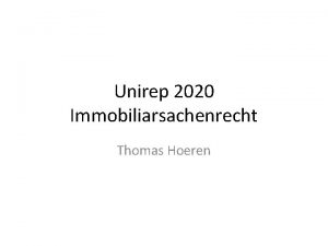 Unirep 2020 Immobiliarsachenrecht Thomas Hoeren Grundstcke ffentliches Baurecht