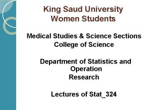 King Saud University Women Students Medical Studies Science