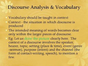 Vocabulary and organizing of text