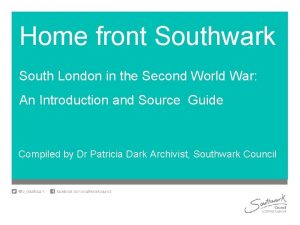 Home front Southwark South London in the Second