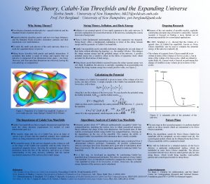 String Theory CalabiYau Threefolds and the Expanding Universe