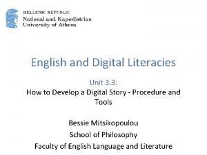 English and Digital Literacies Unit 3 3 How