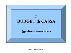 Budget di tesoreria