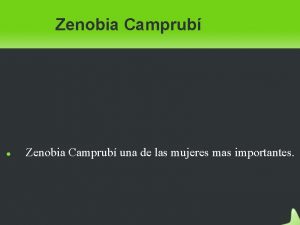 Zenobia Camprub una de las mujeres mas importantes