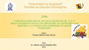 Universidad de Guayaquil Facultad de Ciencias Psicolgicas Tema