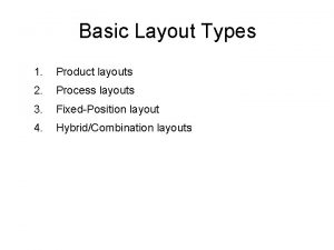 Product layout characteristics