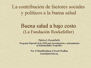 La contribucin de factores sociales y polticos a