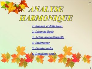 110 ANALYSE HARMONIQUE 1 Rappels et dfinitions 2