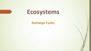 Ecosystems Exchange Cycles Navigation Table Ecosystems Exchange Cycles