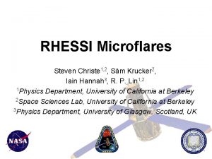 RHESSI Microflares Steven Christe 1 2 Sm Krucker