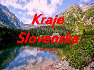 Kraje slovenska mapa