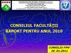 MINISTERUL EDUCAIEI CERCETRII TINERETULUI I SPORTULUI UNIVERSITATEA DE