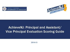 Achieve NJ Principal and Assistant Vice Principal Evaluation