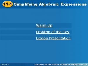 Simplifying expressions problems